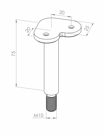 90 Deg Stems & Saddles - Model 0220 - Flat CAD Drawing